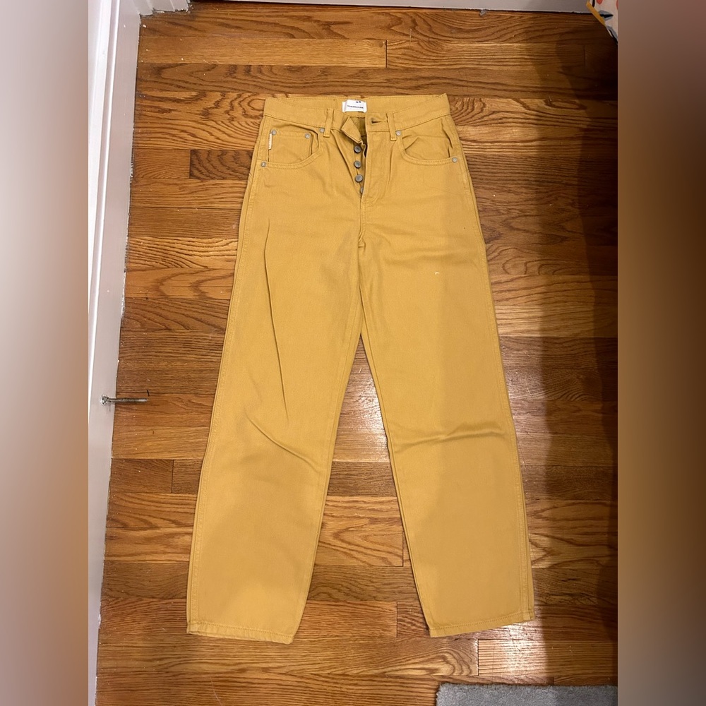 Boyish button fly mustard jeans